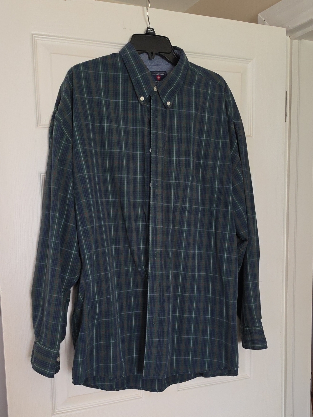 Saddlebred Dark Green & Navy Plaid Button-Down Shirt